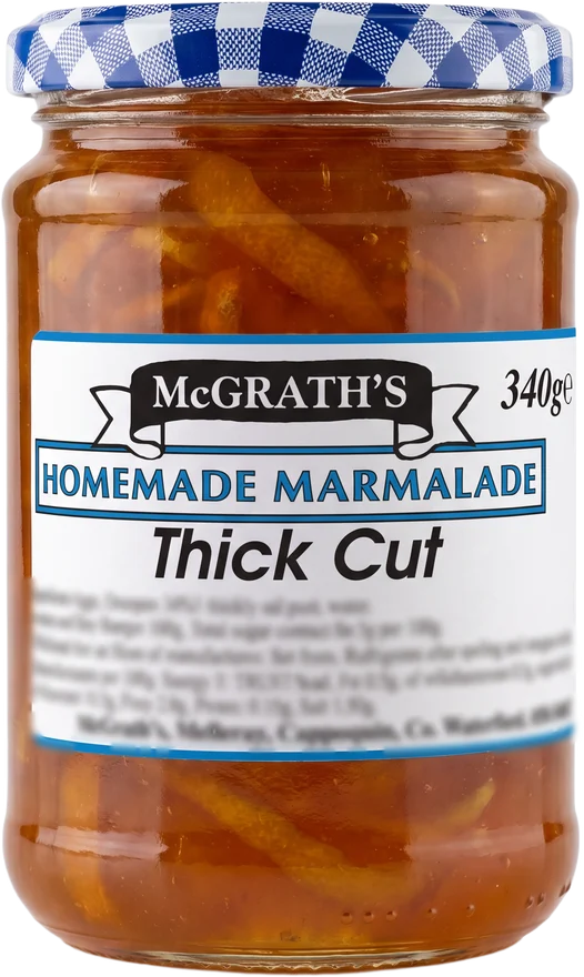 McGrath’s Thick Cut Marmalade jar